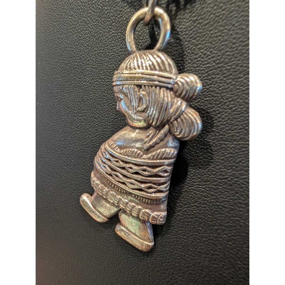 2in Vintage Native Pendant Silver Tone - Not Marked & Pendant is Not Magnetic